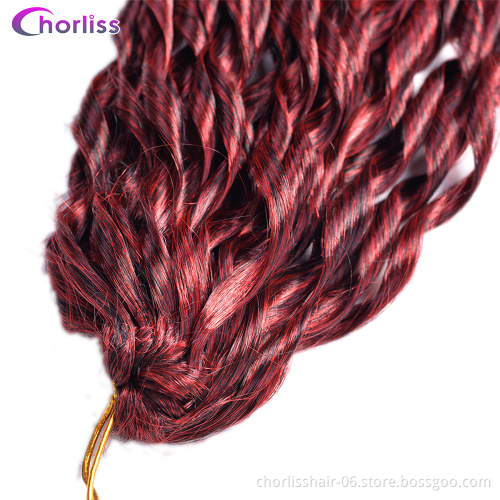 Wholesale Ombre Long Loose Wave French Curl With Curly End Prelooped Synthetic Hair Braids Crochet Braiding Hair Extension Girls